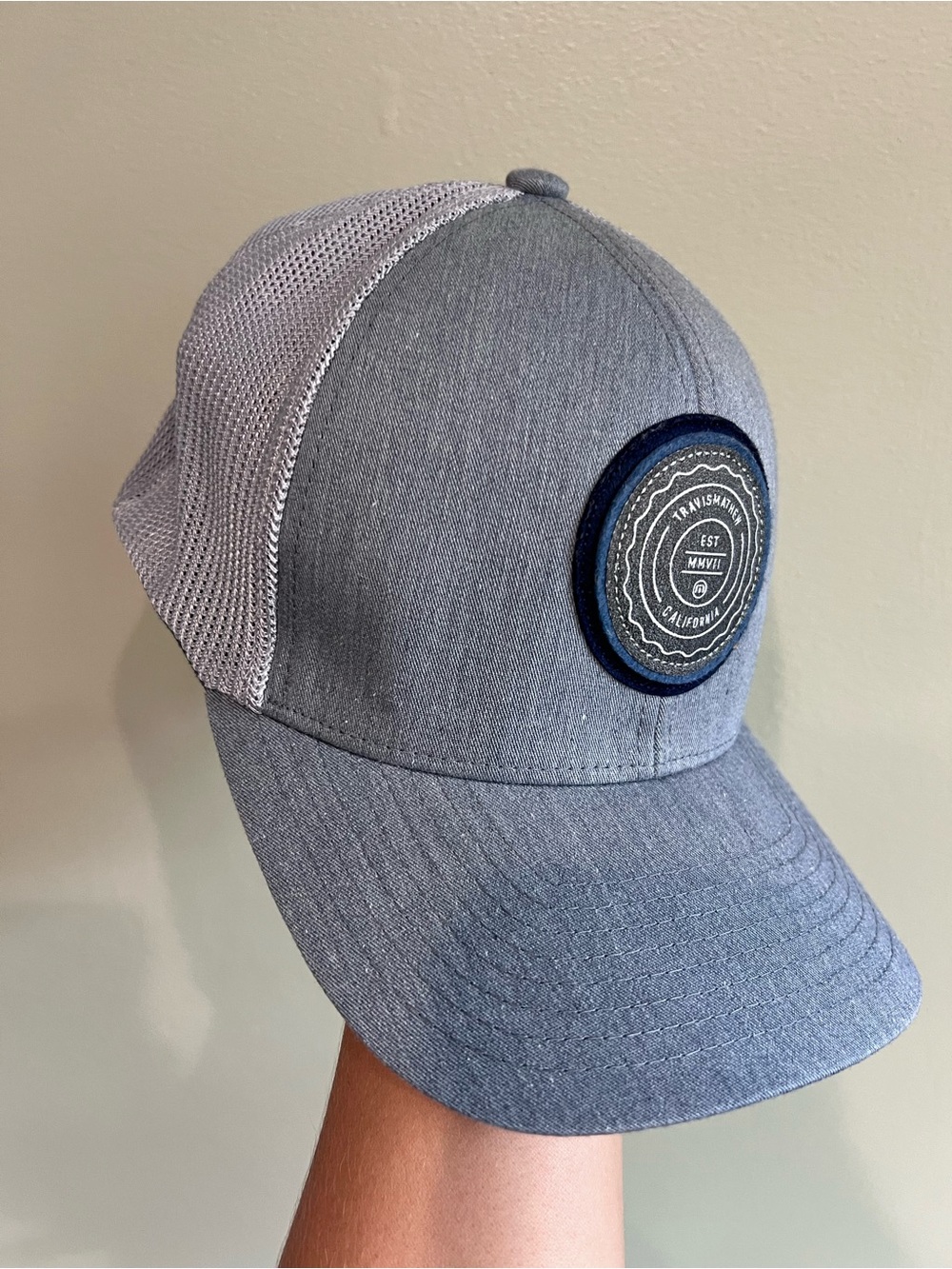 Travis Mathew grey snap mesh baseball hat